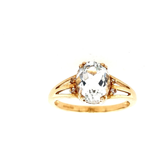 Pre Owned 9ct Aqua Marine Ring ZN314 Pre Owned 9ct Aqua Marine Ring ZN314